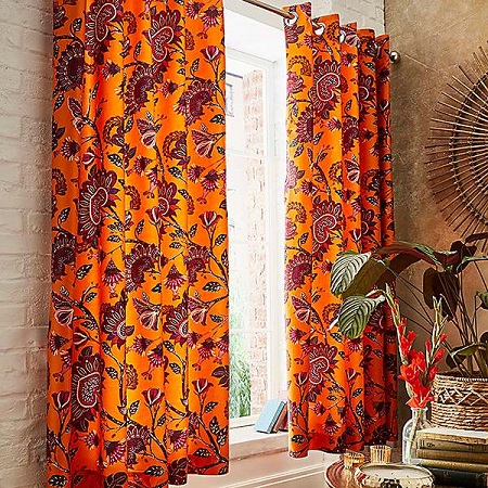 flowers-leaves curtains of Curtains UAE