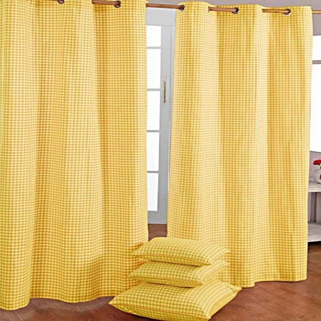 Stripes and checks curtains of Curtains UAE